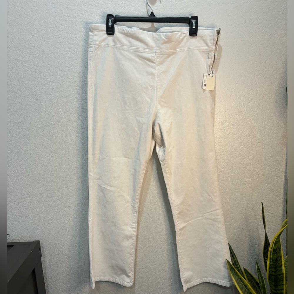 NWT- Free People In My Feelings Mid-rise Cropped Pants Sea Salt Size Large
